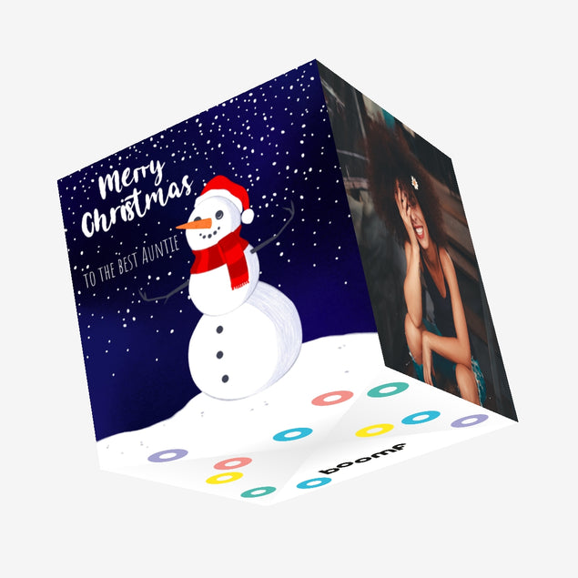 Merry Christmas Auntie Snowman Confetti-exploding Greetings Card