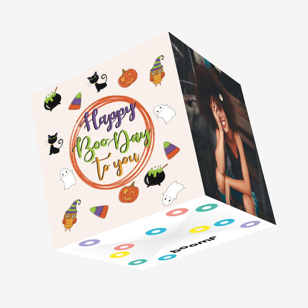 Happy Boo Day Halloween Confetti-exploding Greetings Card
