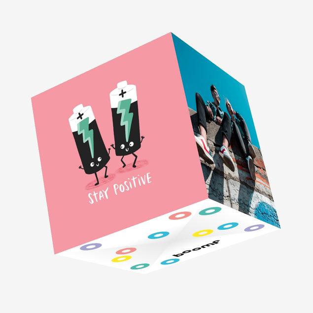 Stay Positive Confetti-exploding Greetings Card