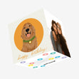 Happy Birthday Smiling Golden Retriever Confetti-exploding Greetings Card