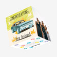 Yellow Background Retro Car Congratulations Dear Husband Confetti-exploding Greetings Card