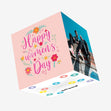 Pink Background Flowers Happy Women's Day Confetti-exploding Greetings Card