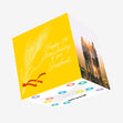 Yellow Background Happy 50th Anniversary Of Your Priesthood Confetti-exploding Greetings Card