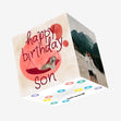 Happy Birthday Son Sloth Lying In Hammock Confetti-exploding Greetings Card
