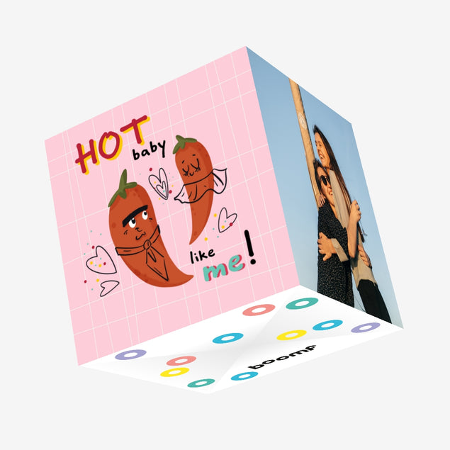 Hot Baby Like Me Pepper Valentine's Day Confetti-exploding Greetings Card