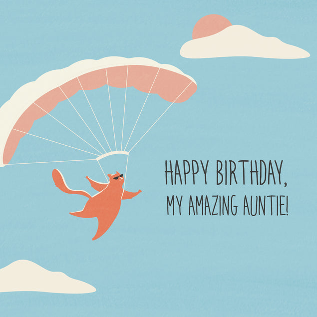 Skydiving Cat Happy Birthday To My Amazing Auntie
