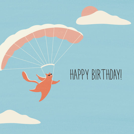 Skydiving Cat Happy Birthday