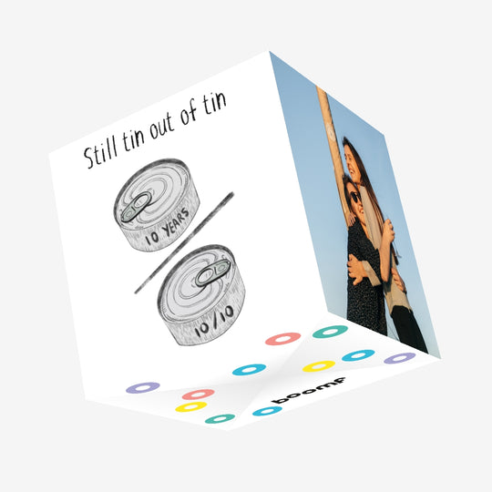 Ten Years - Tin Outta Tin Confetti-exploding Greetings Card