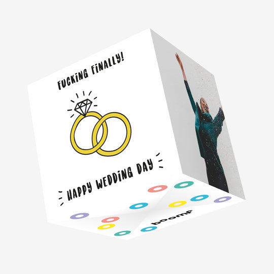 Fucking Finally Happy Wedding Day Confetti-exploding Greetings Card