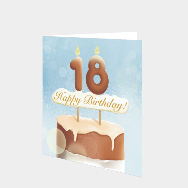 18th Happy Birthday Cake Card