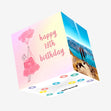 Balloon Girl Happy 18th Birthday Confetti-exploding Greetings Card