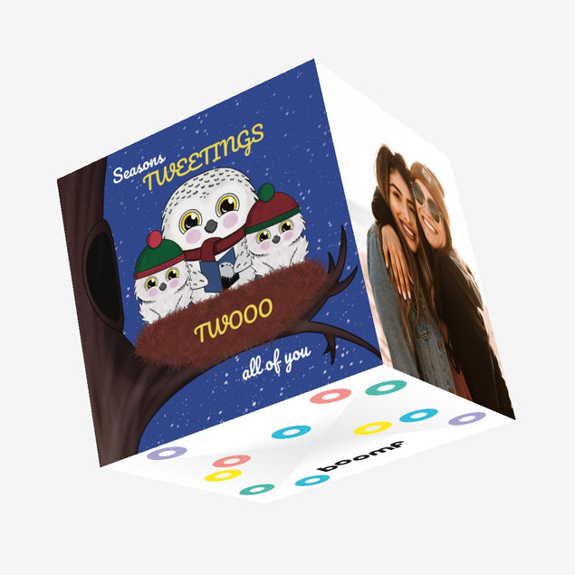 Christmas Owls To All Of You Confetti-exploding Greetings Card