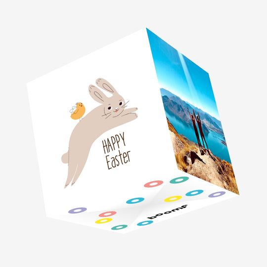 Rabbit Happy Easter Confetti-exploding Greetings Card