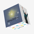 Merry Christmas Golden Star And Snowflakes Confetti-exploding Greetings Card