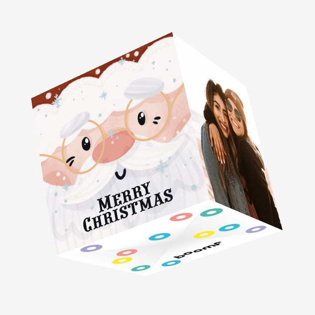 Merry Christmas Cute Santa Confetti-exploding Greetings Card