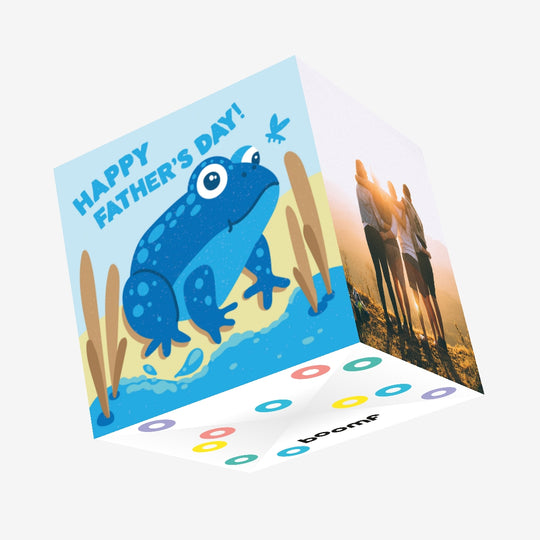 Father's Day Blue Frog Confetti-exploding Greetings Card