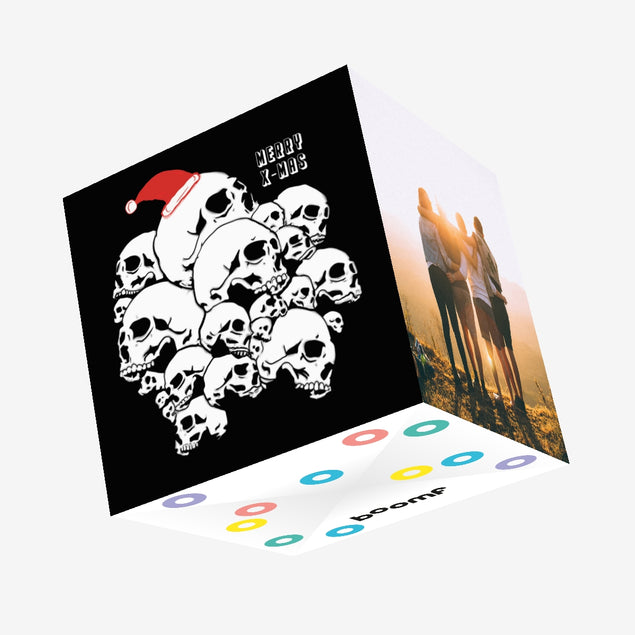 Merry Christmas Bunch Of Skulls Confetti-exploding Greetings Card