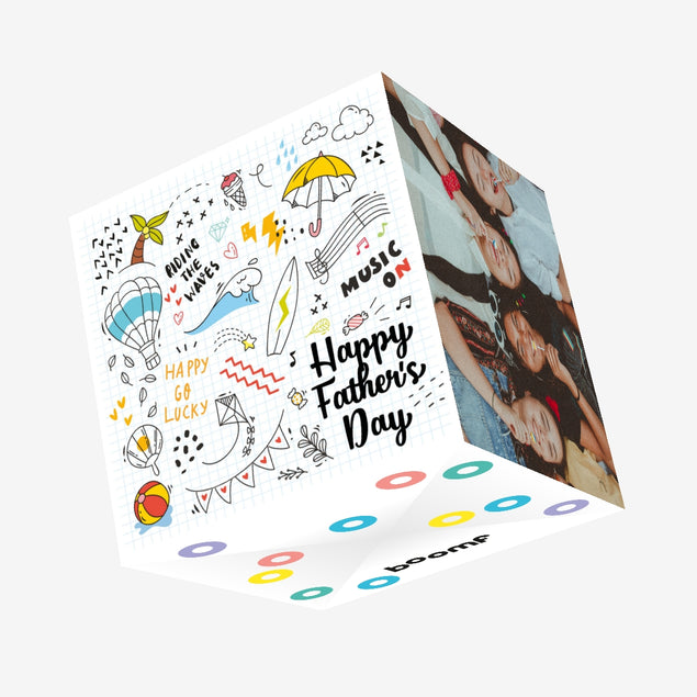 Father's Day Adventure Doodle Confetti-exploding Greetings Card