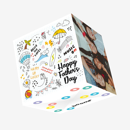 Father's Day Adventure Doodle Confetti-exploding Greetings Card