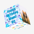 Happy 80th Birthday Mum Blue Daisies Confetti-exploding Greetings Card