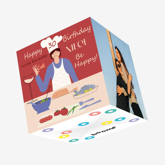 Kitchen Happy 30th Birthday Niece Confetti-exploding Greetings Card