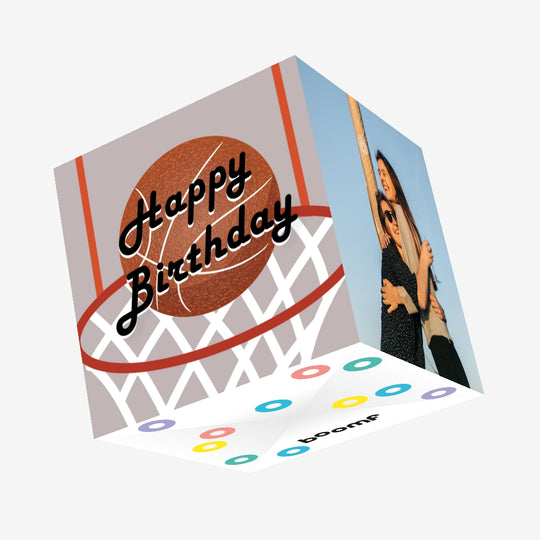 Basketball Happy Birthday Confetti-exploding Greetings Card