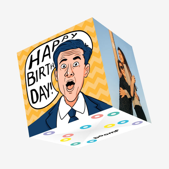 Happy Birthday Comic Strip Confetti-exploding Greetings Card
