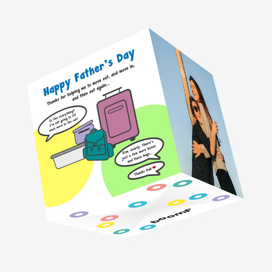 Helping Me Move Out Father's Day Confetti-exploding Greetings Card