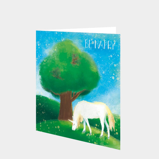 Be Happy Unicorn Card