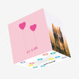 It's A Girl Pink Balloons Confetti-exploding Greetings Card