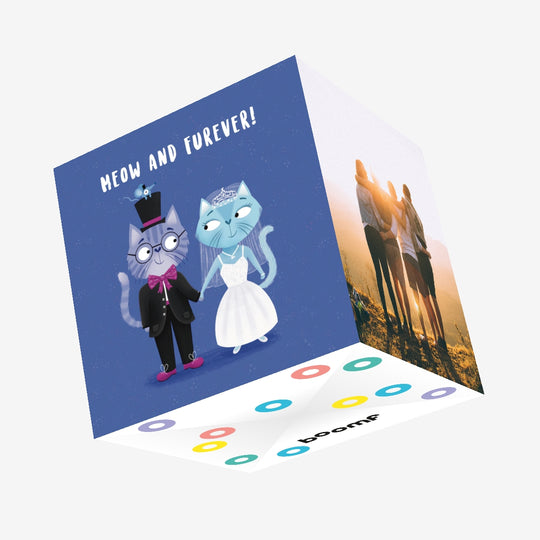 Meow and Furever Cat Wedding Confetti-exploding Greetings Card