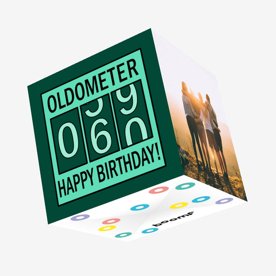 Oldometer Happy 60th Birthday Confetti-exploding Greetings Card