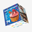 Happy 74th Birthday Cupcake Confetti-exploding Greetings Card