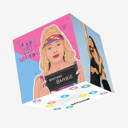 Let's Go Party Barbie Birthday Confetti-exploding Greetings Card