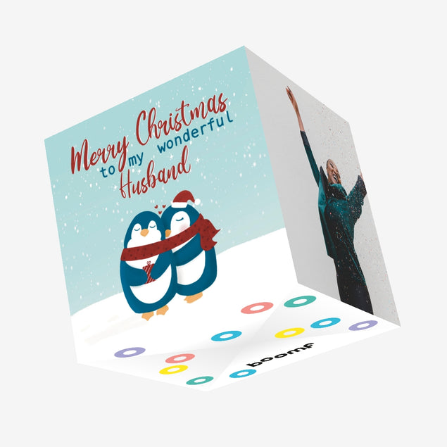 Merry Christmas Husband Confetti-exploding Greetings Card