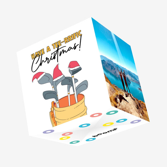 Merry Christmas Golf Confetti-exploding Greetings Card