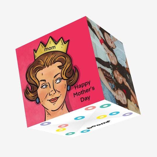 Vintage Queen Happy Mother's Day Mom Confetti-exploding Greetings Card