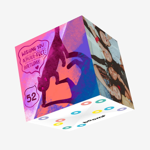 Wishing You A Purr-fect 52nd Birthday Confetti-exploding Greetings Card