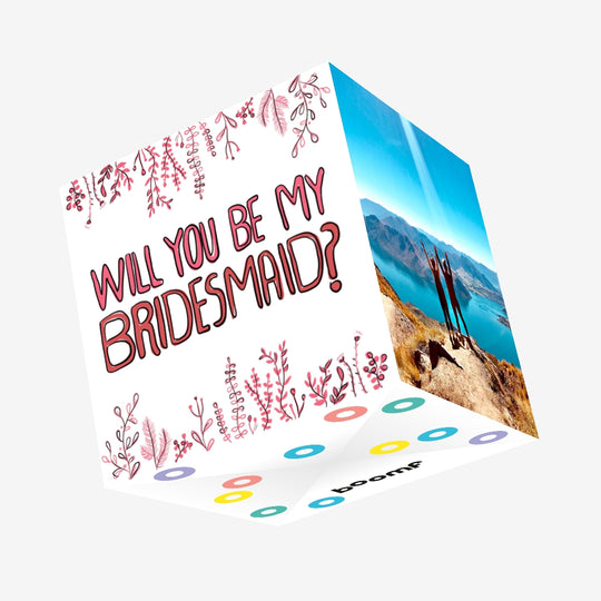 Red Flowers Will You Be My Bridesmaid Confetti-exploding Greetings Card