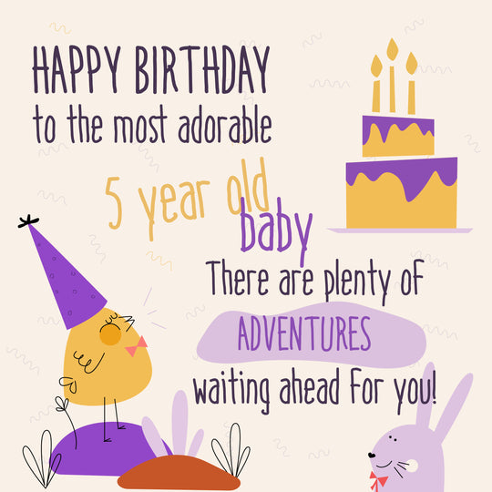 Cute Chick Happy 5th Birthday Baby