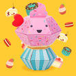 Cute Cupcake 3D Pop-up Wild Card Character Boomf Confetti Greeting Card