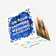 Blue Flowers Sapphire Wedding Anniversary Confetti-exploding Greetings Card