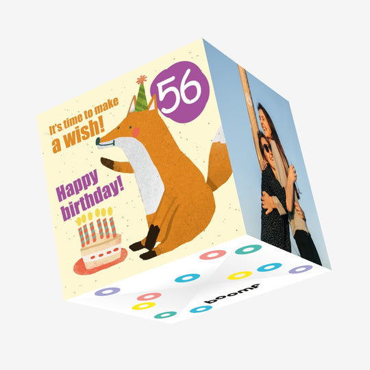 Make a Wish 56th Birthday Confetti-exploding Greetings Card