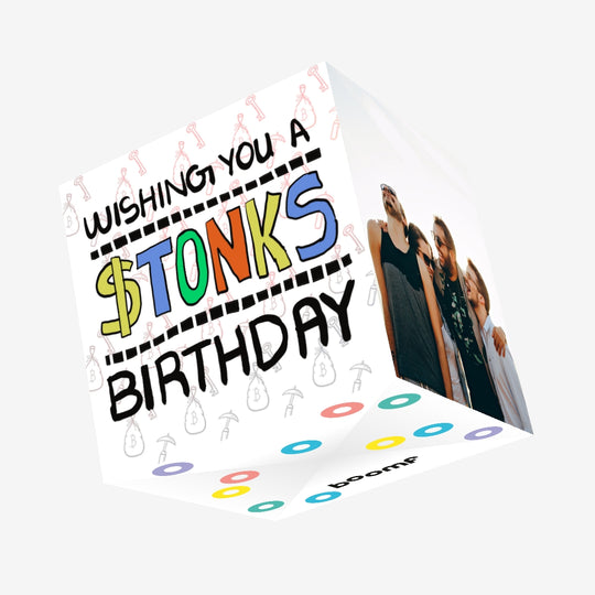 Crypto Wishing You A Stonks Birthday Confetti-exploding Greetings Card