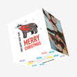 Merry Christmas And Happy New Year Cute Badger In A Scarf Confetti-exploding Greetings Card