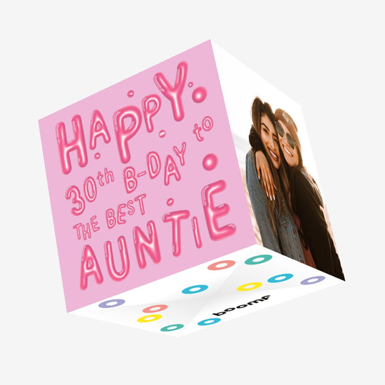 Made Of Balloons Happy 30th Birthday Auntie Confetti-exploding Greetings Card