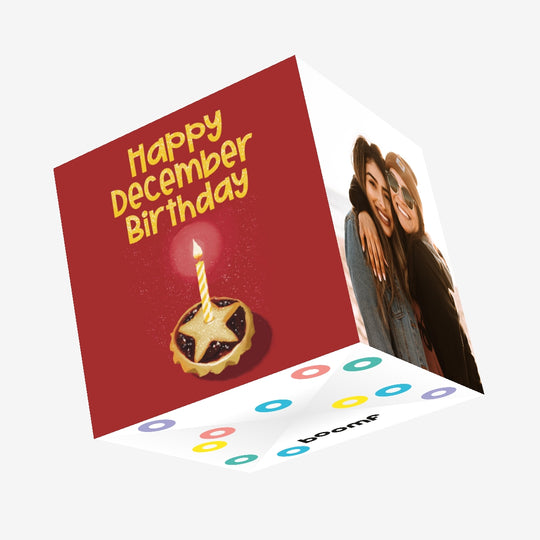 Happy December Birthday Confetti-exploding Greetings Card