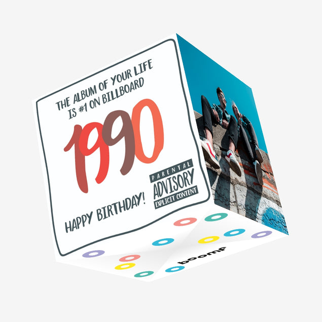 The Album Of your Life 1990 Birthday Confetti-exploding Greetings Card