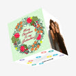 Merry Christmas Godmother Christmas Wreath Confetti-exploding Greetings Card