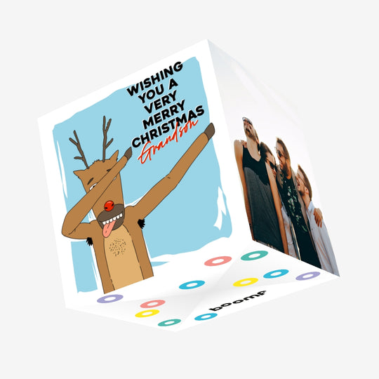 Merry Christmas Reindeer Doing Dab Confetti-exploding Greetings Card